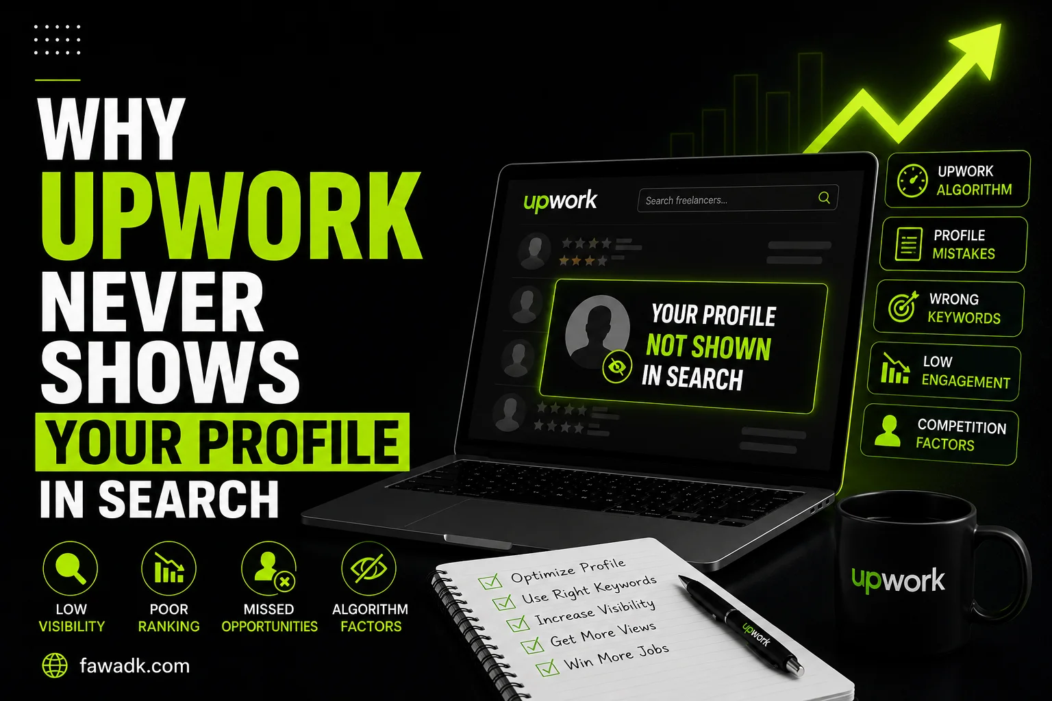 Upwork search algorithm visibility breakdown by Fawad Khan, Top Rated Plus Upwork consultant